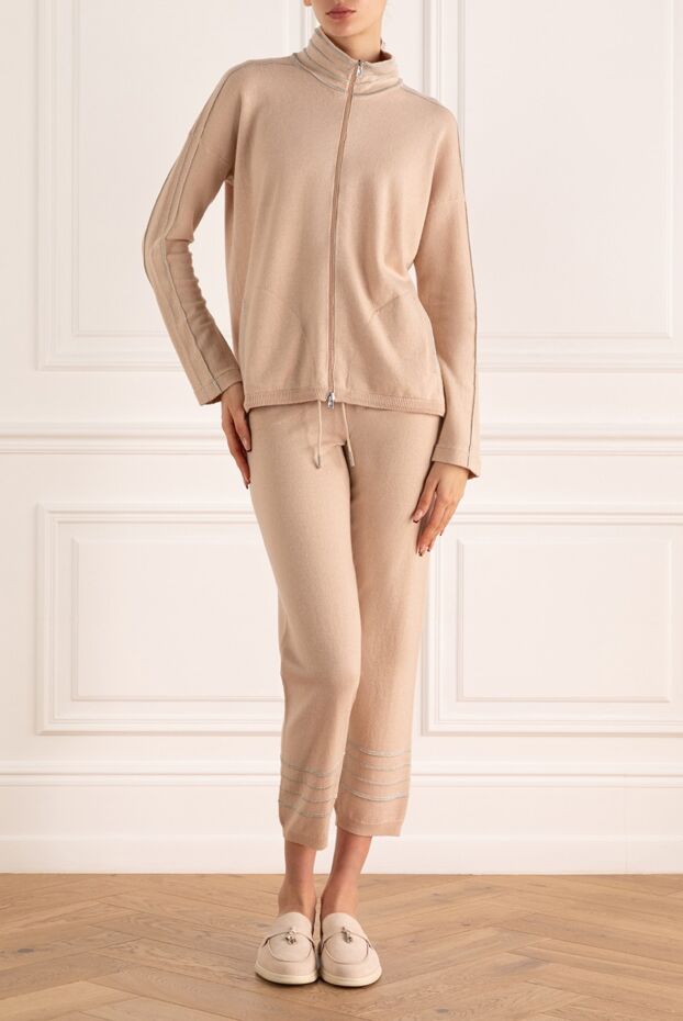 Panicale beige tracksuit with contrasting stripes on sleeves and trousers 163255 - photo 2