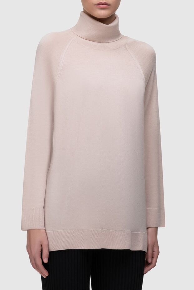 Panicale beige wool and silk golf for women 163259 - photo 3