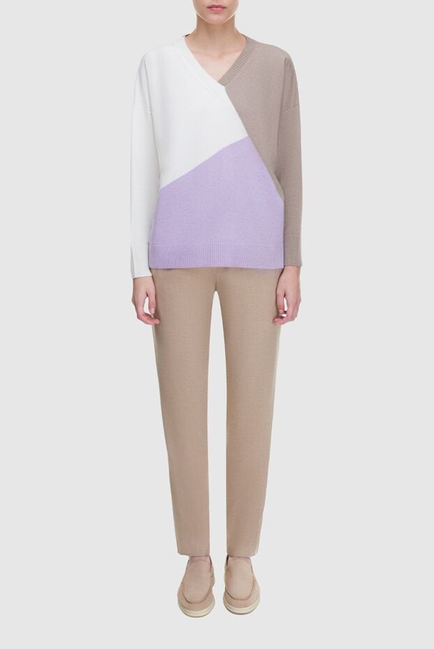 Panicale beige womens jumper with contrasting inserts 163265 - photo 2