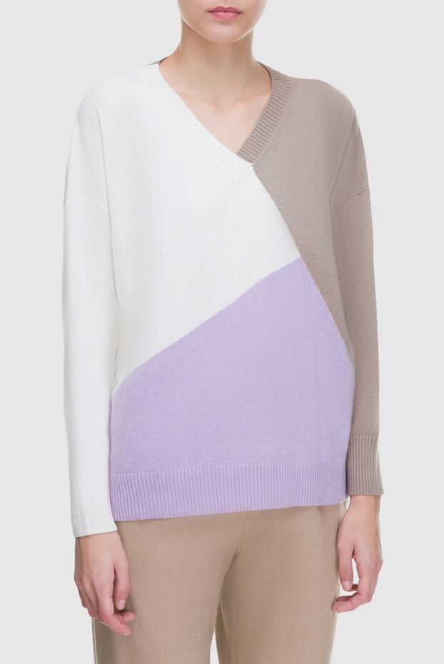 Panicale beige womens jumper with contrasting inserts 163265 - photo 3