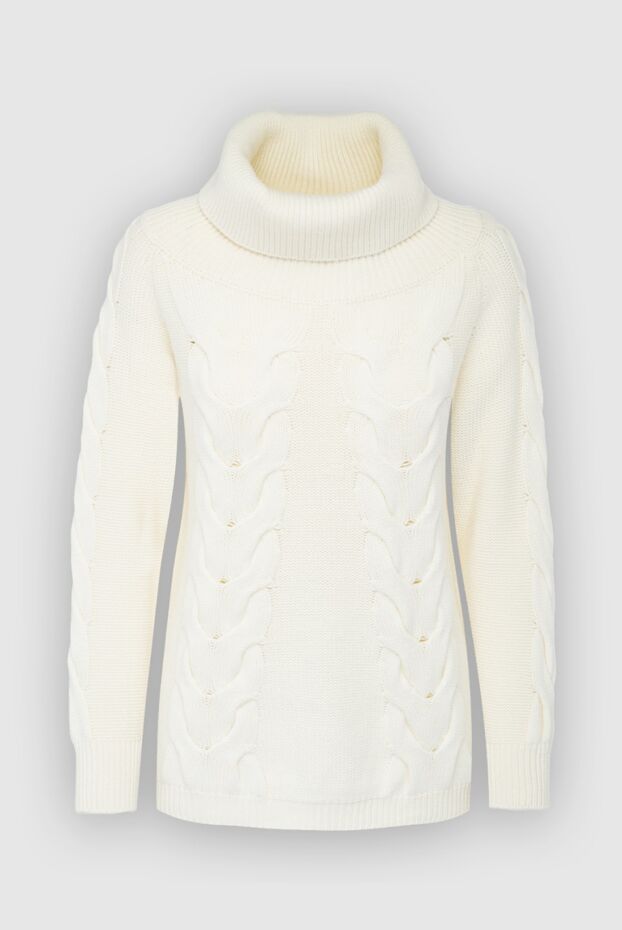 Panicale white womens jumper with a wide high collar 163269 - photo 1