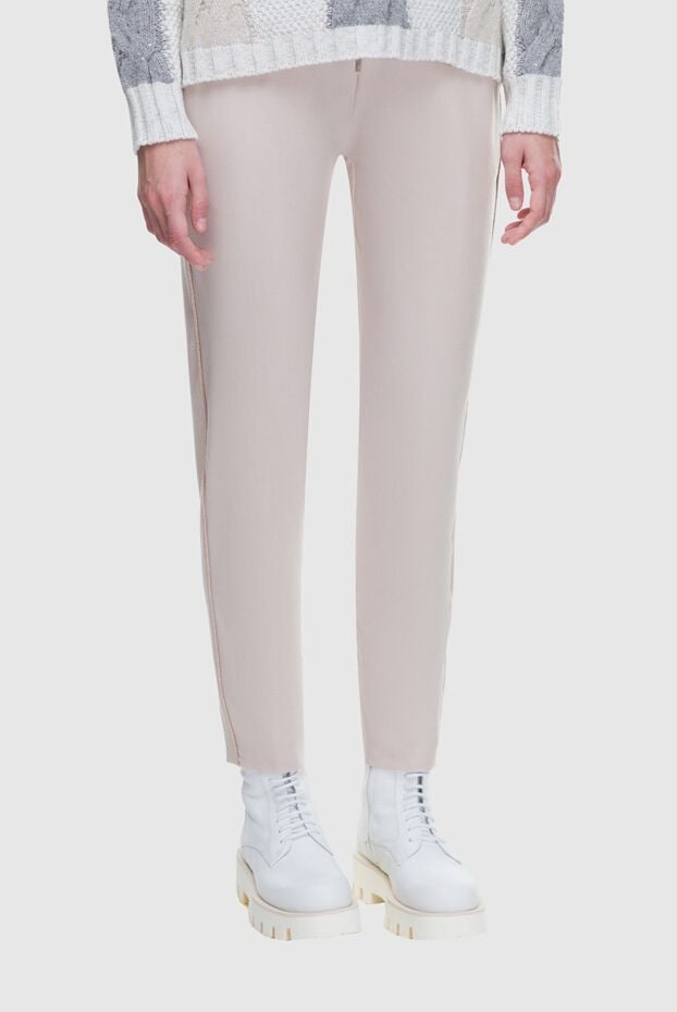 Panicale women's short pants with ties in beige 163274 - photo 2