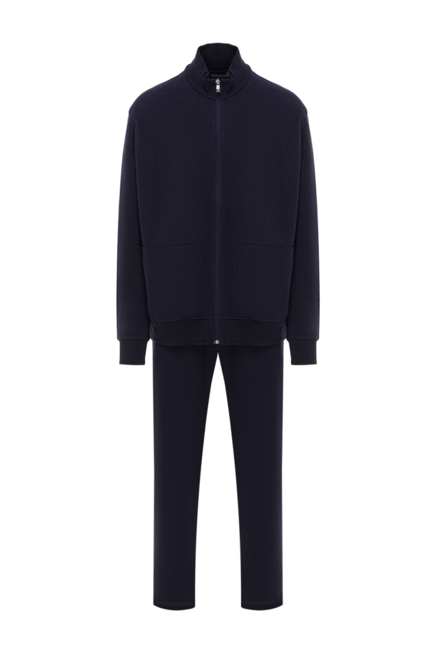 Corneliani mens dark blue tracksuit with stand-up collar 163330 - photo 1