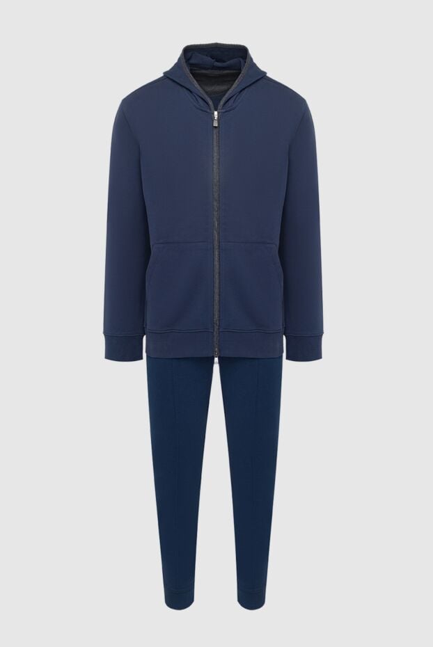 Corneliani mens blue tracksuit with hood and jogger pants 163331 - photo 1