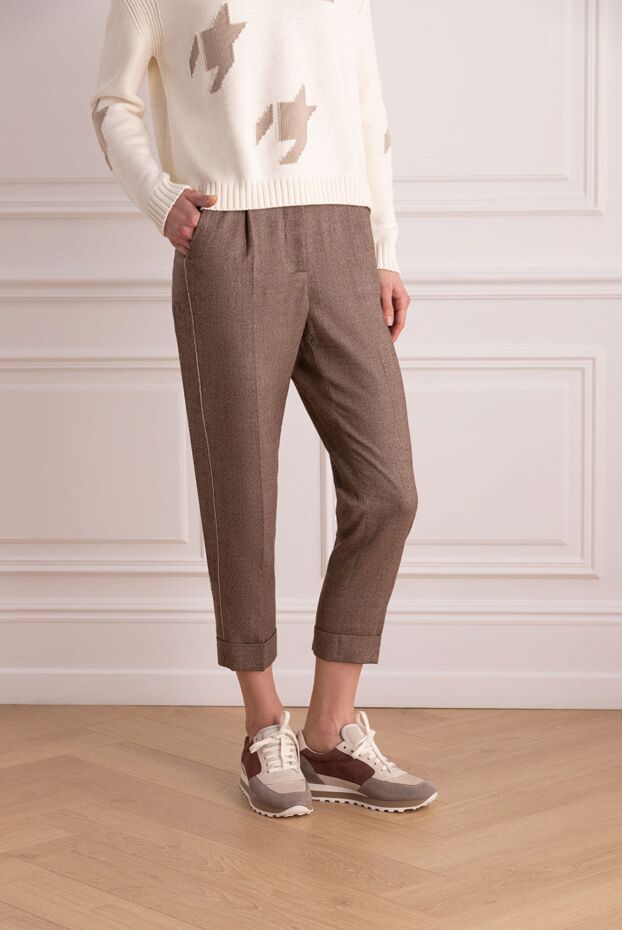 Peserico women's woolen brown pants 163348 - photo 3