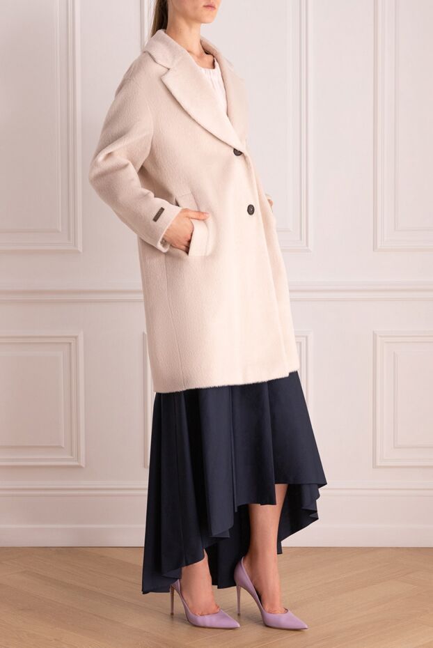 Peserico beige alpaca and wool coat for women 163371 - photo 3