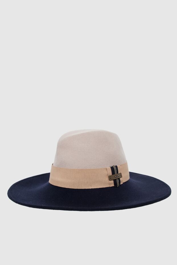 Peserico women's beige hat with blue brim 163386 - photo 3