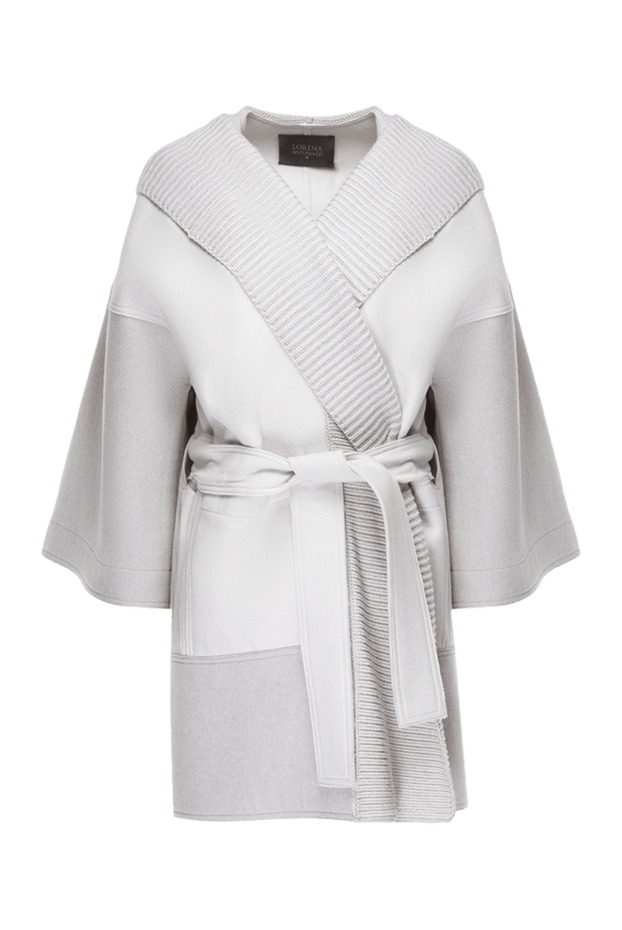 Lorena Antoniazzi women's coat-robe made of wool and cashmere with patch pockets gray 163393 - photo 1