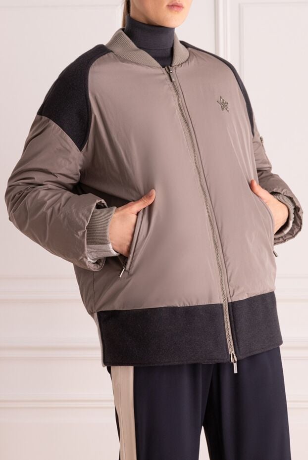 Lorena Antoniazzi women's quilted jacket blue with zipper and high collar 163402 - photo 3
