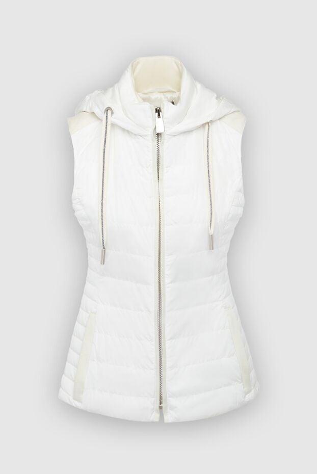 Lorena Antoniazzi women's white insulated vest with hood and side inserts 163403 - photo 1