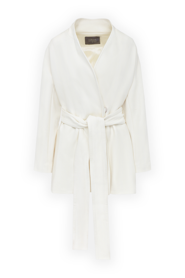 White cashmere and wool coat for women - photo 1