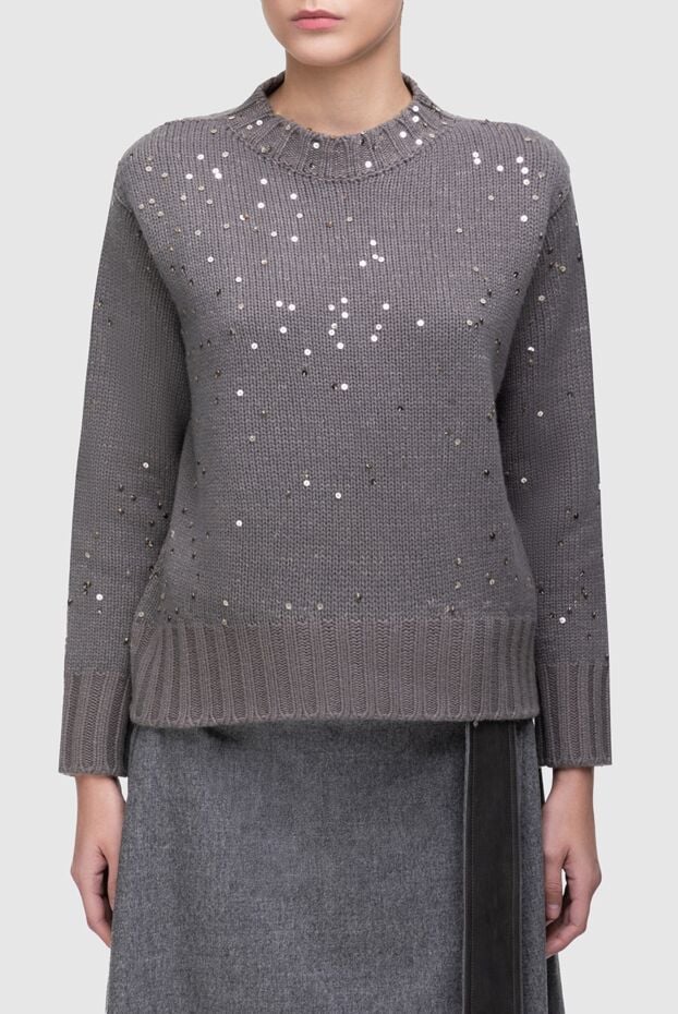 Lorena Antoniazzi jumper with sequins and diffused glow effect brown 163414 - photo 3