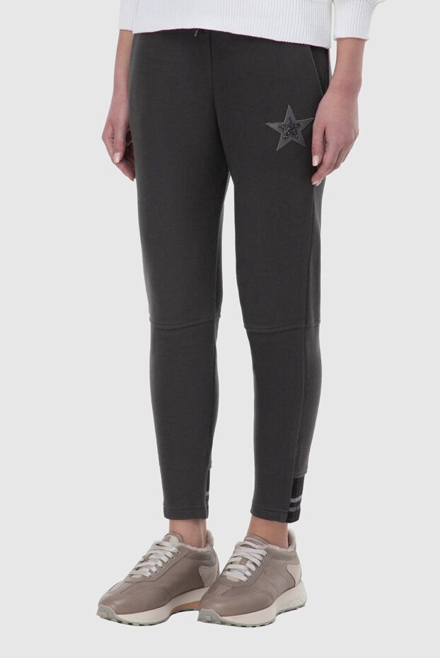 Lorena Antoniazzi women's cotton pants with star insert gray 163442 - photo 3