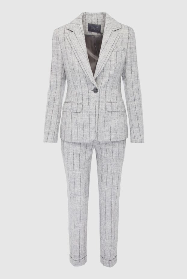 Lorena Antoniazzi women's suit gray striped from blended fabric with the addition of wool 163446 - photo 1