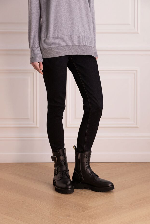 Lorena Antoniazzi black women's high waist jeans made of natural cotton 163447 - photo 3