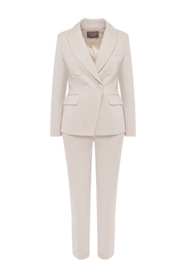 Lorena Antoniazzi women's light gray double-breasted suit with straight trousers 163453 - photo 1