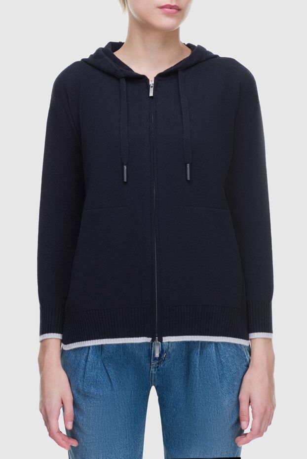 Lorena Antoniazzi cashmere hoodie black for women 163490 - photo 3