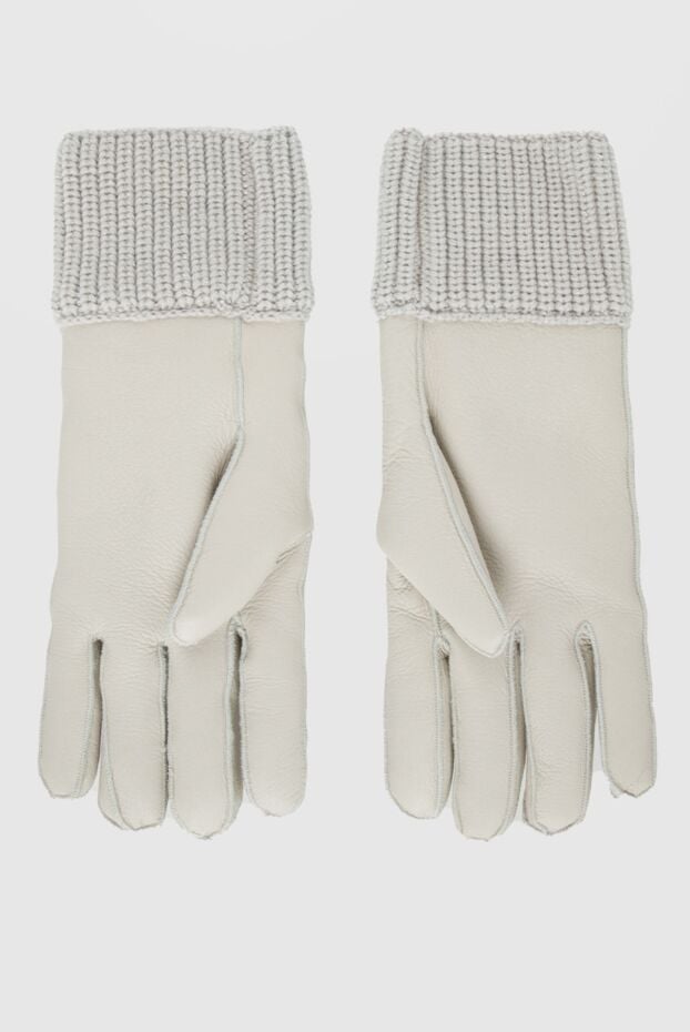 Lorena Antoniazzi women's gray insulated leather gloves with fur inside 163520 - photo 3