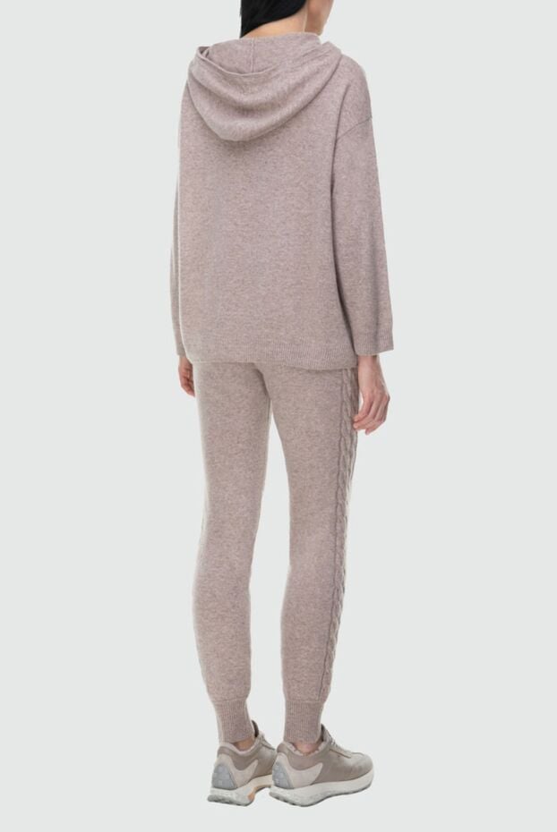 Cashmere & Silk Milano beige cashmere knit suit with hood and cable pattern 163532 - photo 3