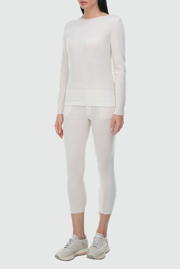 Cashmere & Silk Milano women's cashmere suit in milky color with cropped trousers 163538 - photo 3