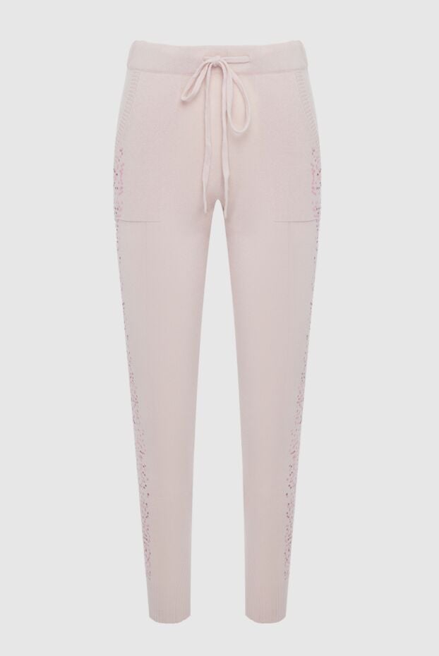 Cashmere & Silk Milano cashmere trousers with sequins on the sides in a soft pink shade 163545 - photo 1