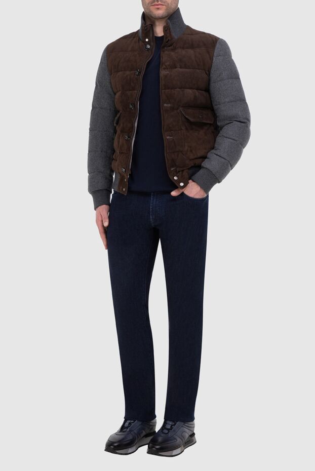 Kiton down jacket for men made of genuine leather brown 163554 - photo 3