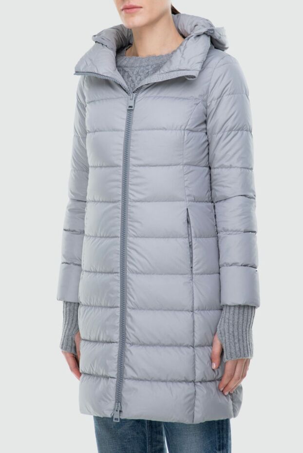 Herno gray elongated down jacket with a hood and glove-cuffs 163568 - photo 3