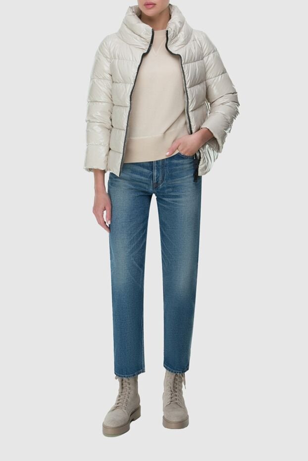 Herno white straight-cut down jacket with a voluminous stand-up collar 163573 - photo 2