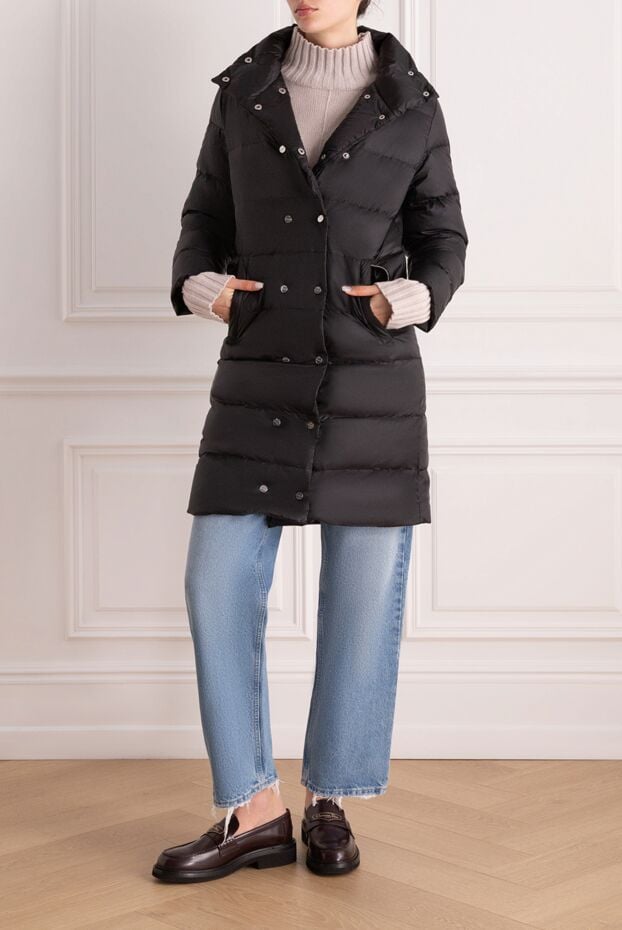 Max&Moi quilted black puffer jacket with a high collar and snap fastening 163585 - photo 2