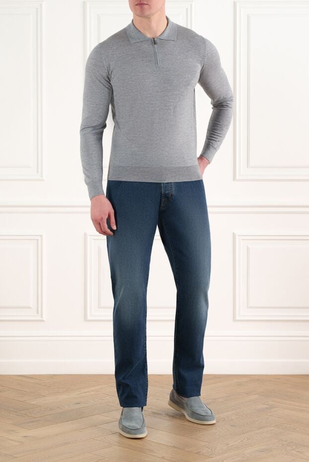 Jacob Cohen blue cotton and nylon jeans for men 163600 - photo 2