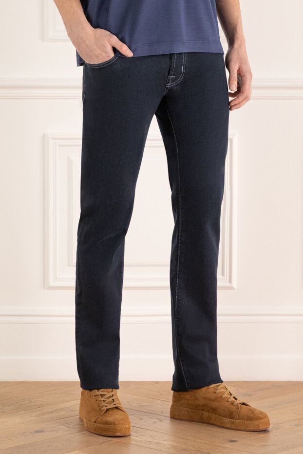 Jacob Cohen men's straight fit jeans with red decorative seams 163610 - photo 3