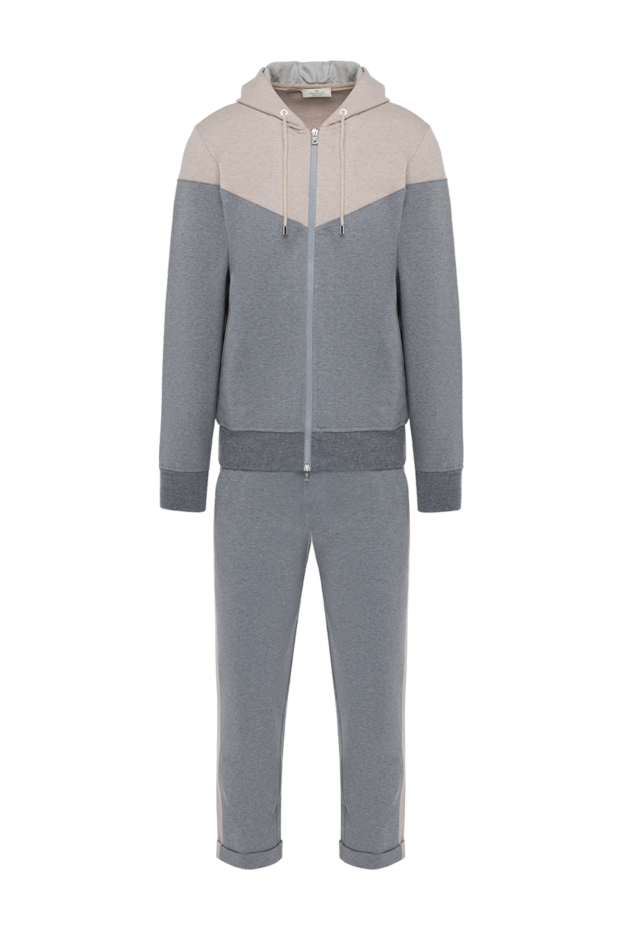 Panicale cotton tracksuit for men in gray-beige tone with hood and cuffs 163644 - photo 1