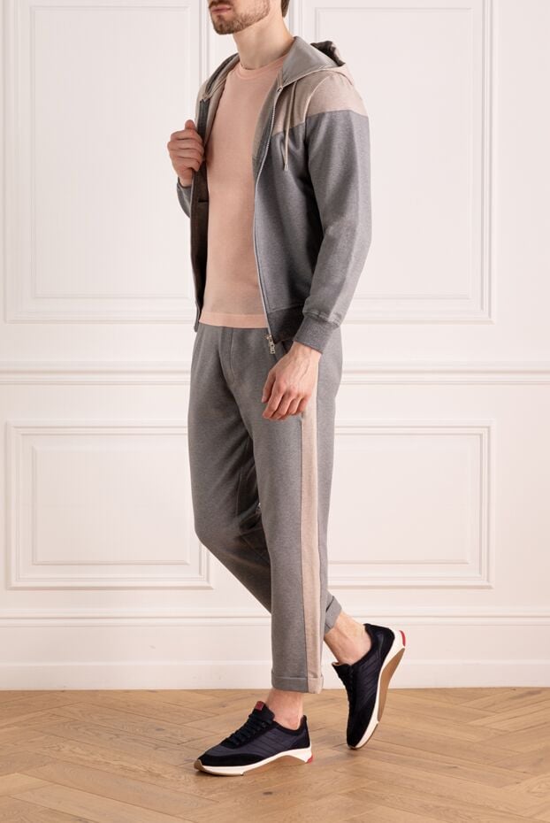 Panicale cotton tracksuit for men in gray-beige tone with hood and cuffs 163644 - photo 2