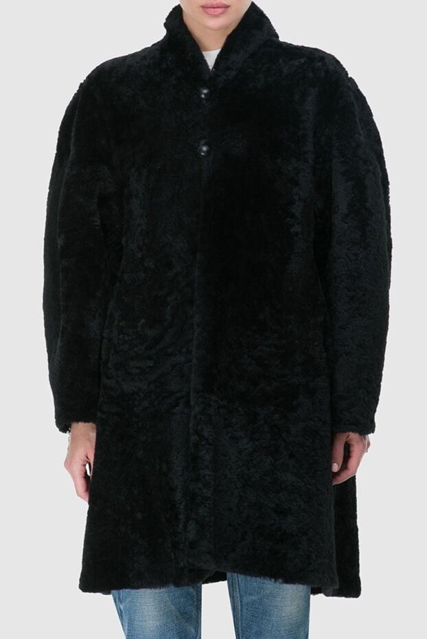 Isabel Marant women's black short fur coat with dense fur texture 163664 - photo 3