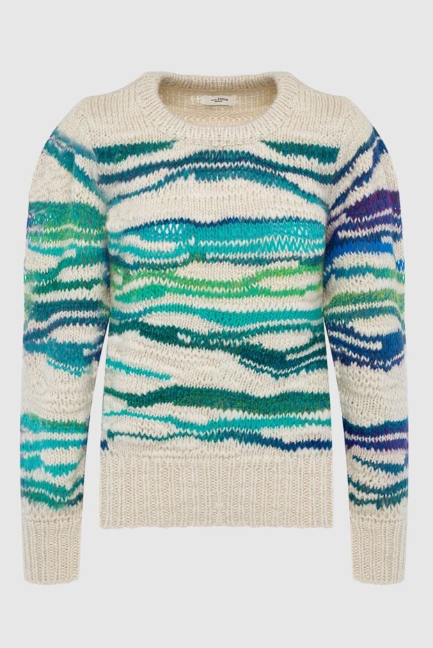 Isabel Marant beige womens wool jumper with textured multicolored stripes 163681 - photo 1