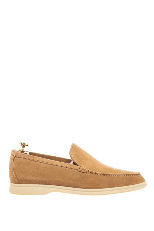 Loro Piana nubuck beige men's loafers with light soles 163806 - photo 1