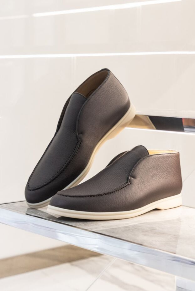 Loro Piana comfortable slip-on boots made of grained leather for demi-season men 163831 - photo 2