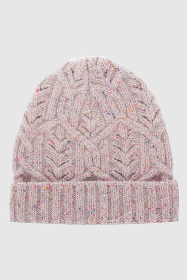 Loro Piana pink cashmere women's hat with textured knitting and colored dots 163852 - photo 3