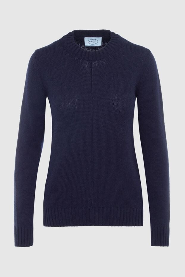 Prada classic luxury quality cashmere jumper in dark sapphire shade 163865 - photo 1