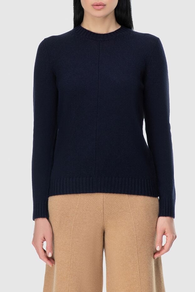 Prada classic luxury quality cashmere jumper in dark sapphire shade 163865 - photo 3