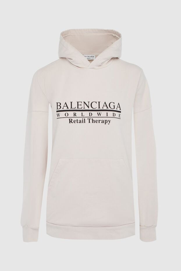 Balenciaga cotton hoodie white with worldwide retail therapy print 163893 - photo 1