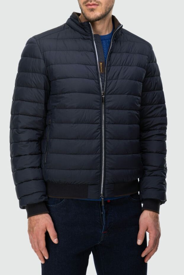Moorer men's dark blue bomber down jacket 163938 - photo 3
