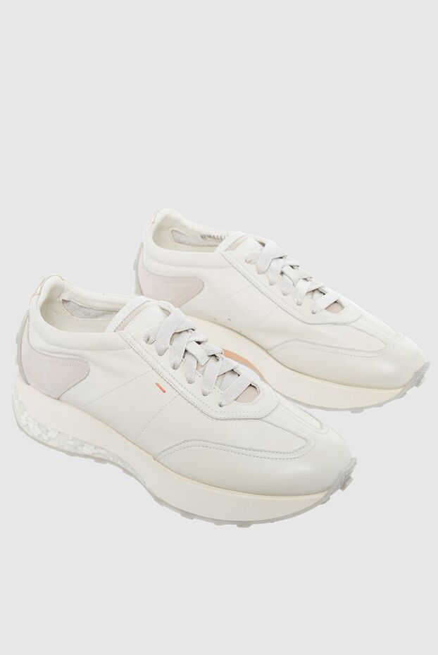 Santoni кроссовки женские кожаные на массивной платформе белые 163980 - фото 3