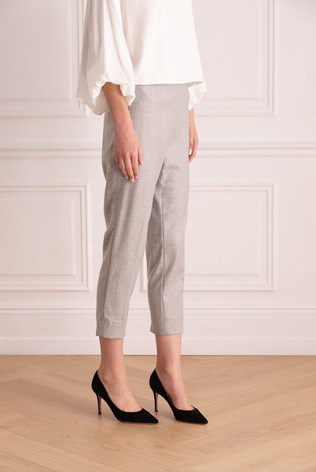 Peserico women's short gray classic style pants 164054 - photo 3