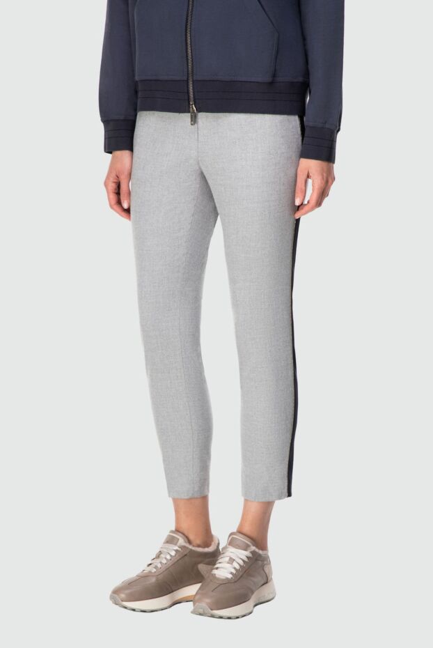 Peserico women's casual gray pants with black stripes 164055 - photo 3
