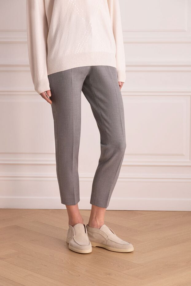 Peserico women's short gray pants in classic cut 164061 - photo 3
