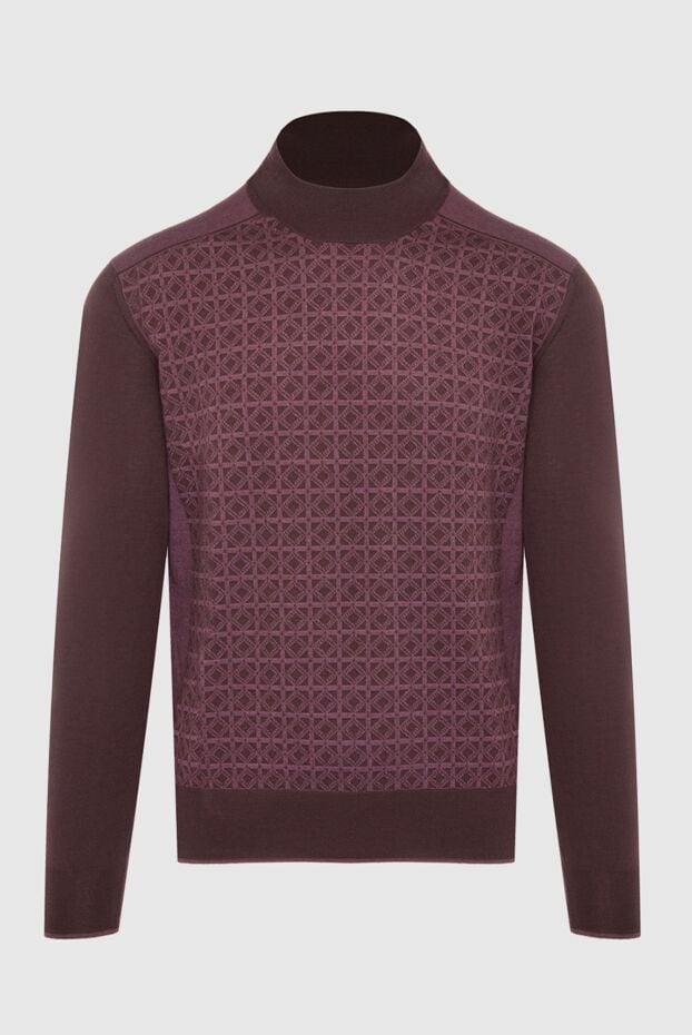 Stefano Ricci burgundy cashmere jumper with silk and geometric pattern 164092 - photo 1