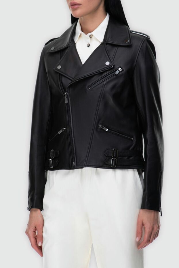 Fleur de Paris biker style leather jacket with metallic hardware 164132 - photo 3