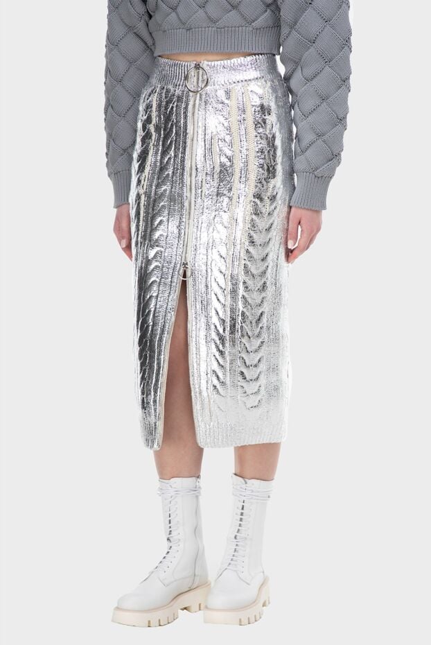 Balmain gray wool and lyocell skirt for women 164142 - photo 3