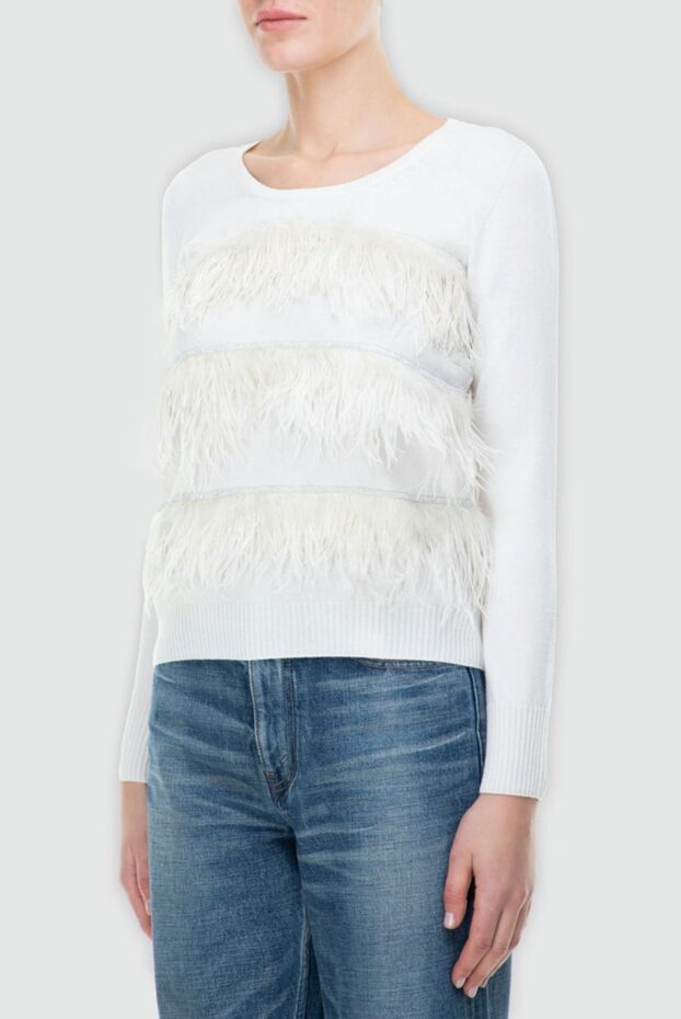 D.Exterior white womens jumper decorated with feathers 164152 - photo 3